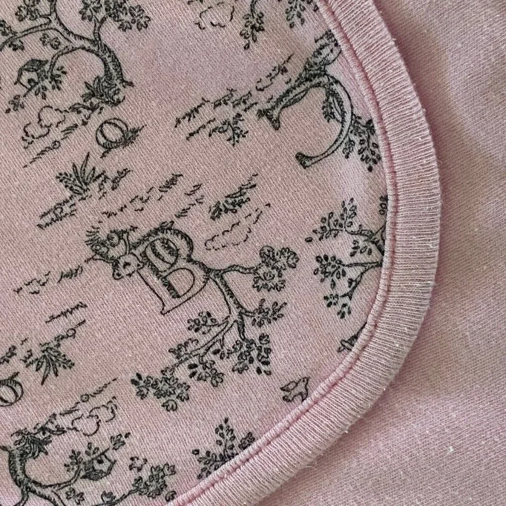 Starting Out Pink White ABC Toile Baby Girl Blanket Lovey Cotton 24